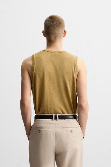 PULL SANS MANCHES EN MAILLE - Jaune de Zara - Image 2