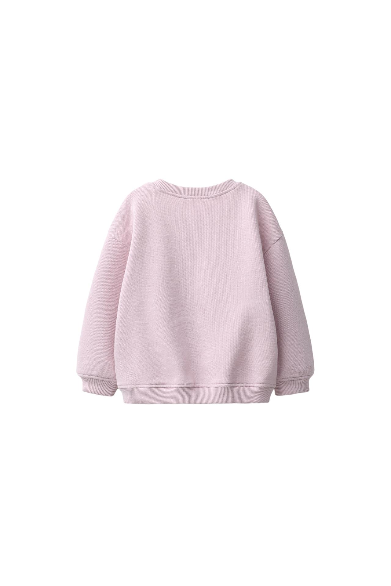 HENLEY NECK SWEATSHIRT — Dusty mauve