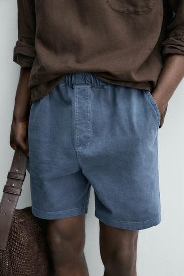 BERMUDA JOGGING EFFET DÉLAVÉ - Bleu de Zara - Image 5