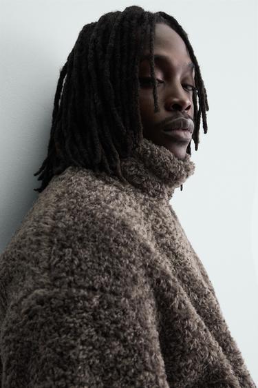 BLOUSON EFFET MOUTON - Marron / Vert de Zara - Image 5