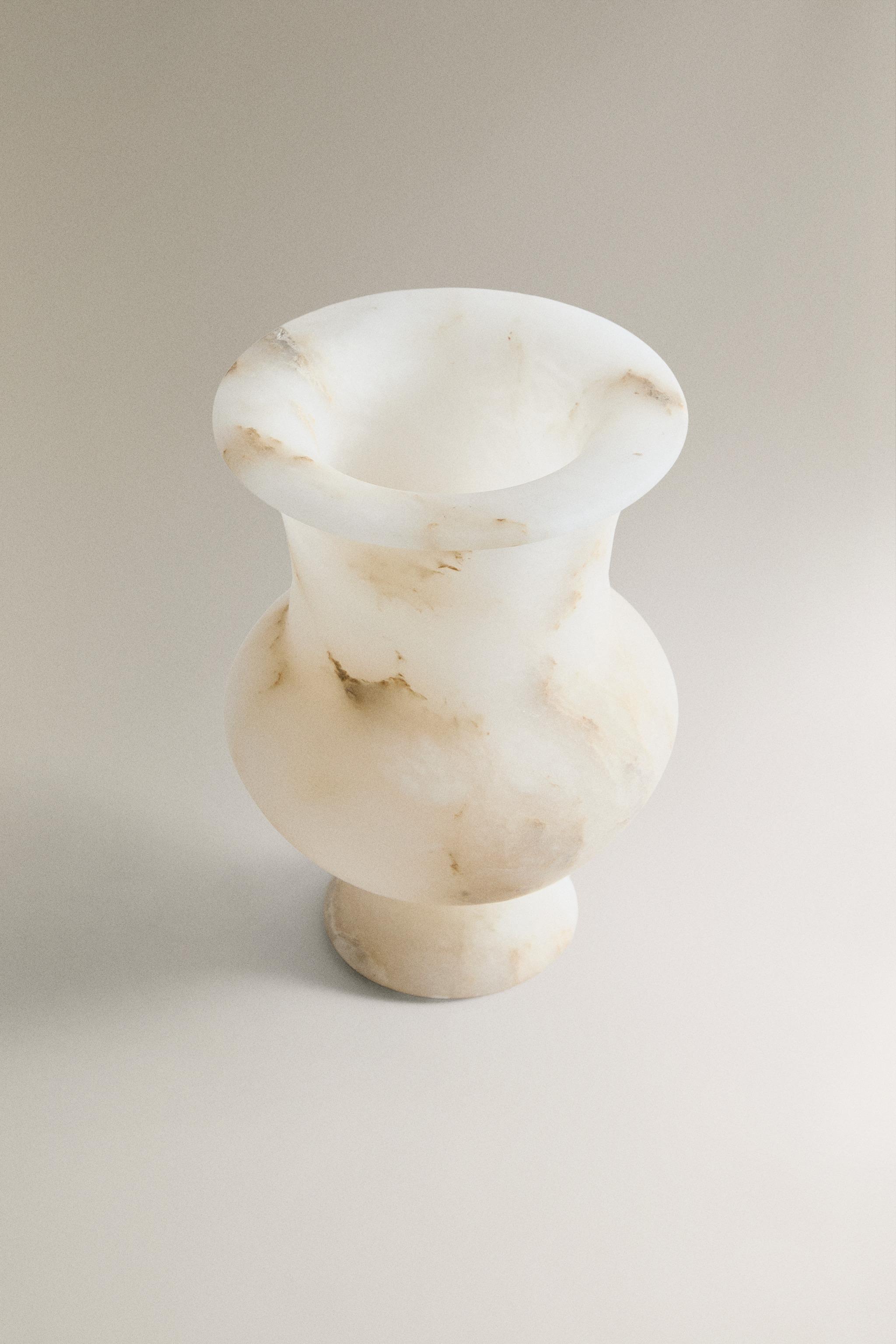 genuine alabaster 花瓶 アラバスター ALABASTER VASE - Oyster-white | ZARA United States