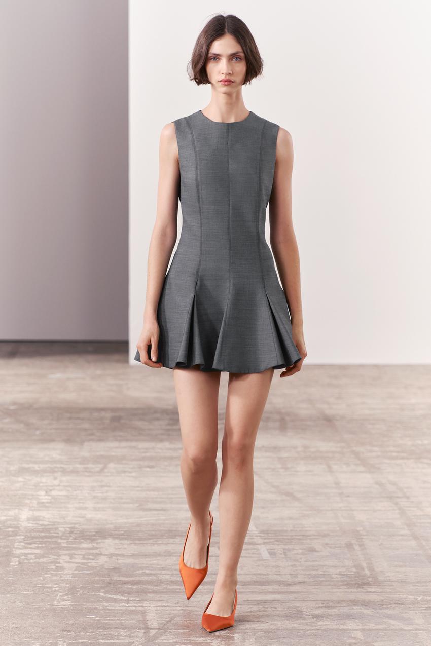 ZW COLLECTION SKATER DRESS - Gray marl