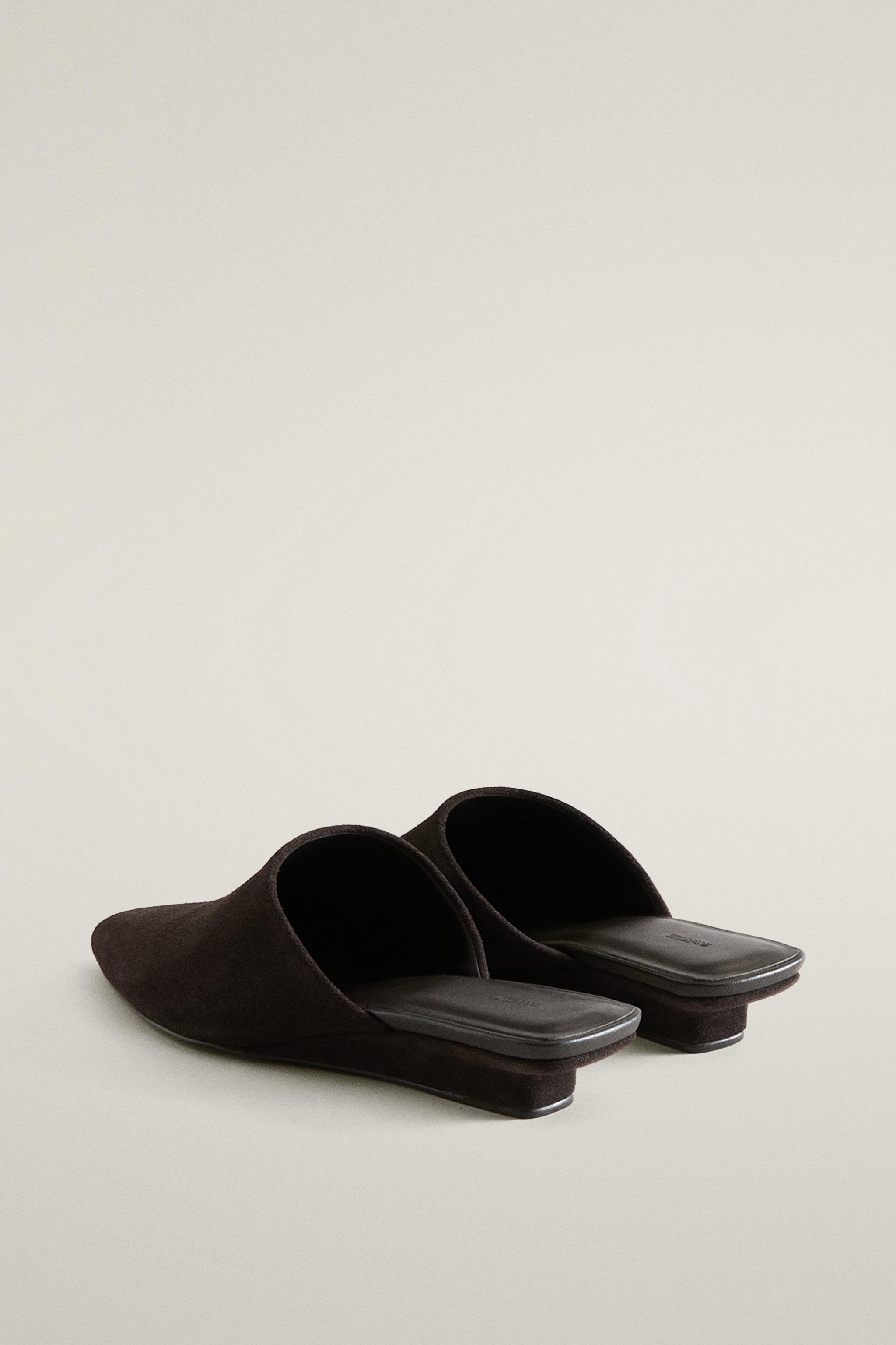 MULES COMPENSÉES CUIR CROÛTE