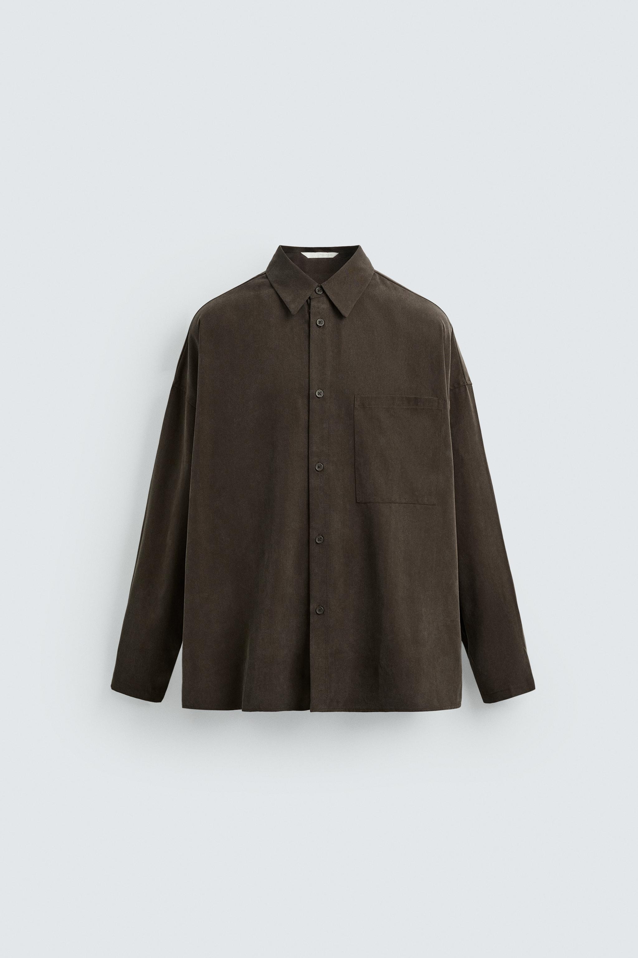 オーバーサイズフィットシャツ - チョコレート | ZARA Japan / 日本