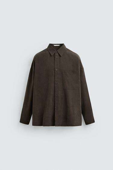 ΠΟΥΚΑΜΙΣΟ OVERSIZED - Σοκολατί του Zara