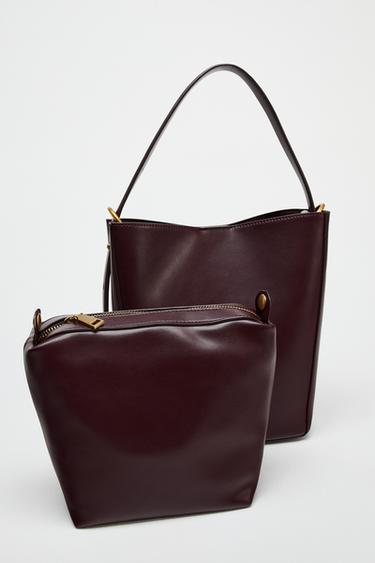 BUCKET BAG - Burgundy Red by Zara