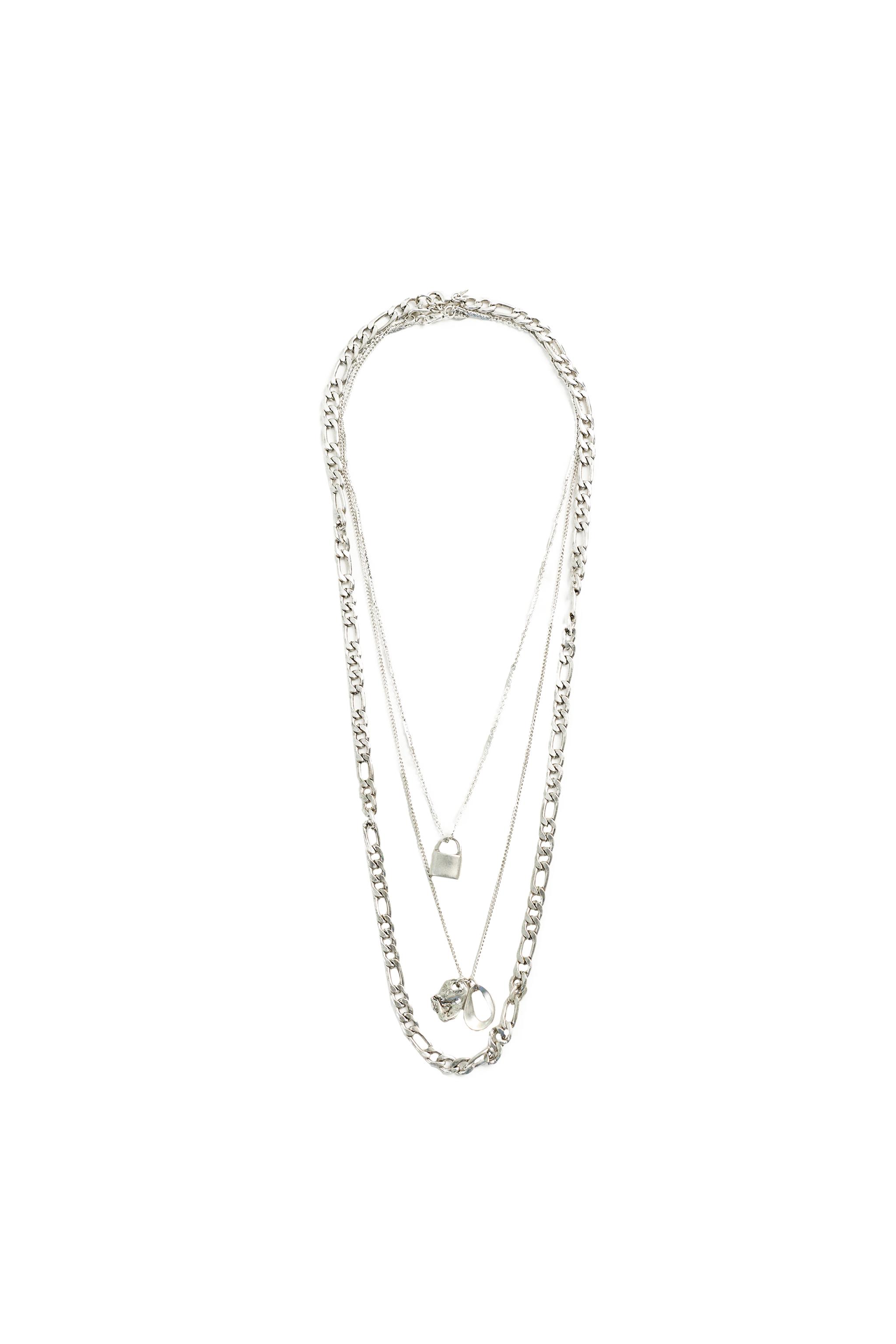 COMBINED METALLIC NECKLACE 3-PACK - Silver | ZARA United States