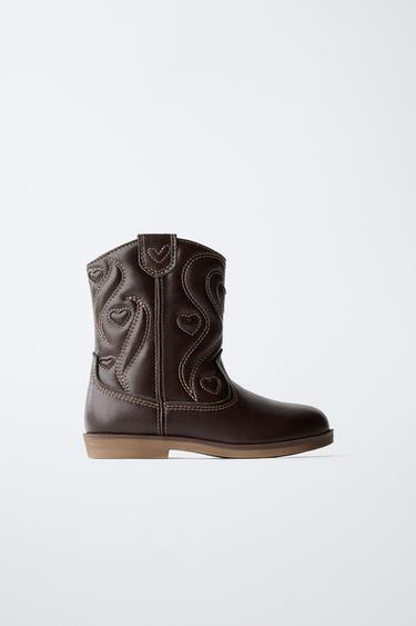 BOTA COWBOY BORDADA - Marrón de Zara