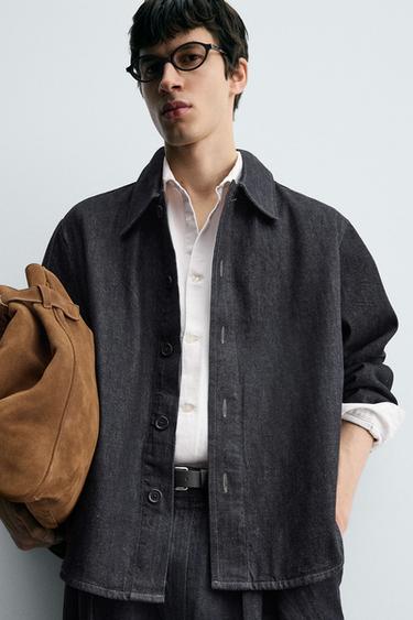 SURCHEMISE COUPE DÉCONTRACTÉE EN DENIM - Bleu de Zara - Image 4