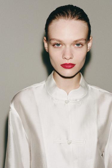 CHEMISE SATINÉE ALAMARS ZW COLLECTION - Blanc de Zara - Image 3