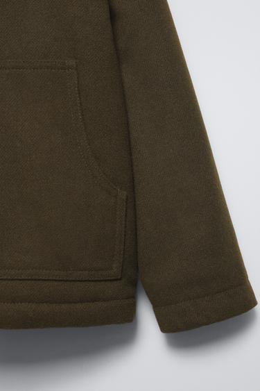 JACKET WITH WOOL - Khaki by Zara - Image 3