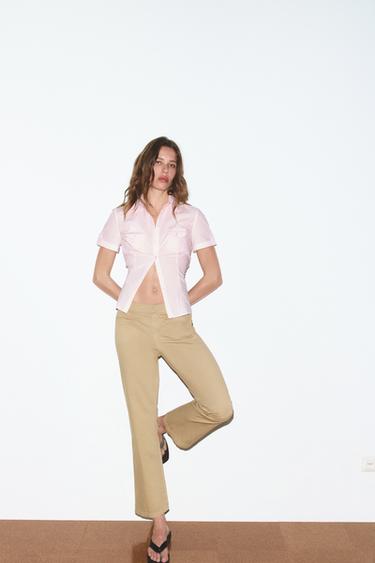 PANTALÓN MINI FLARE BOLSILLOS - Tostado de Zara