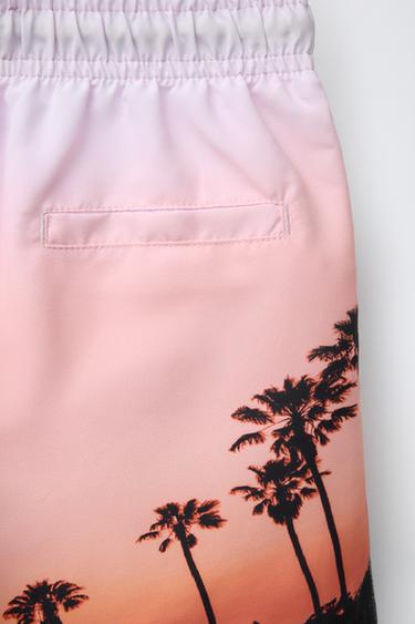 6-14 YEARS/ PHOTOGRAPHIC SWIM BERMUDA SHORTS - Orange by Zara - Image 3