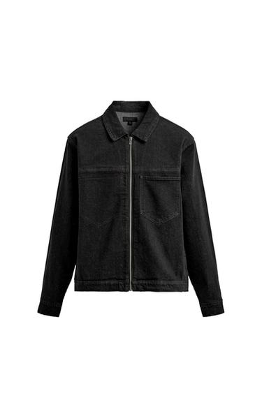 SOBRECAMISA DENIM CREMALLERA - Negro de Zara - Imagen 0