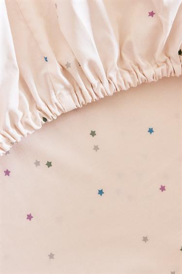 DRAP-HOUSSE ENFANT COTON ÉTOILES - Rose clair de Zara - Image 4