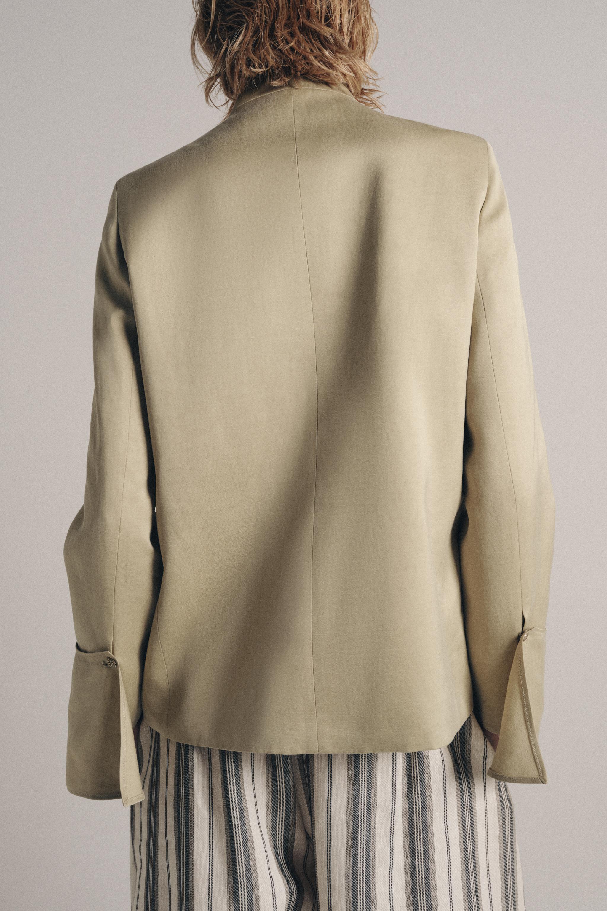 ZW COLLECTION LIMITED EDITION RUFFLED BLAZER - Beige | ZARA United