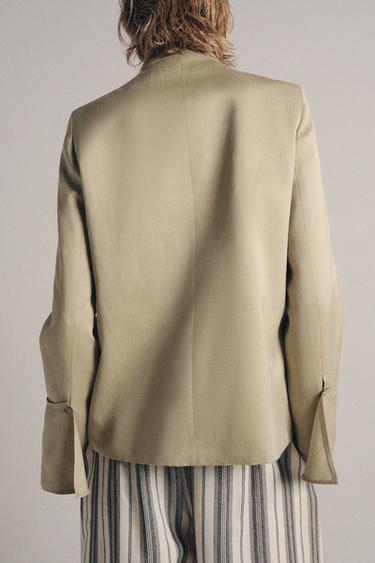 ZW COLLECTION LIMITED EDITION RUFFLE BLAZER - Beige by Zara - Image 4