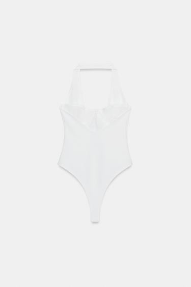 BODY HALTER EN MAILLE STRETCH - Blanc de Zara - Image 5