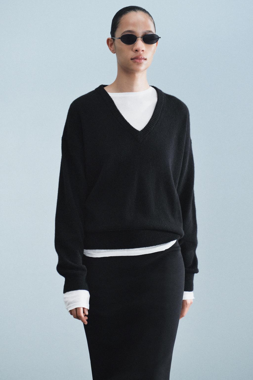 CASHMERE WOOL BLEND JUMPER V-NECK