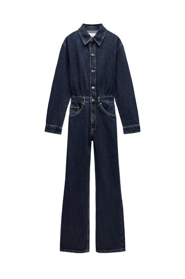 TRF WIDE LEG DENIM JUMPSUIT