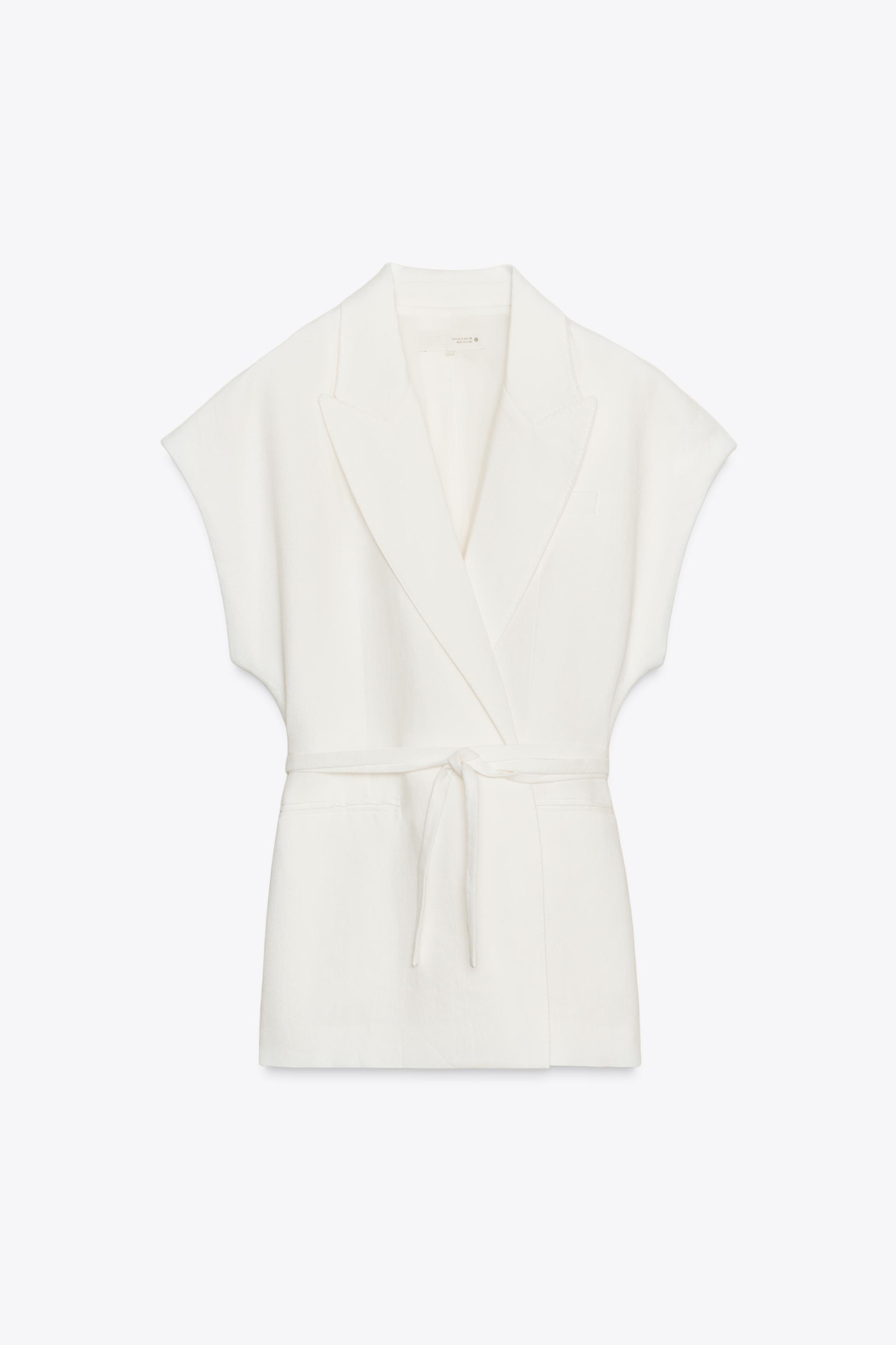 GILET CROISÉ AVEC LIN ZW COLLECTION
