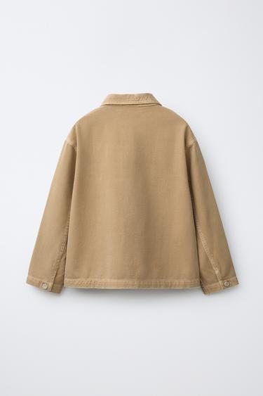 BUTTONED OVERSHIRT - Beige by Zara - Image 1
