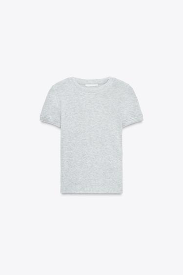 Zara SOFT SHORT SLEEVE T-SHIRT - Gray marl