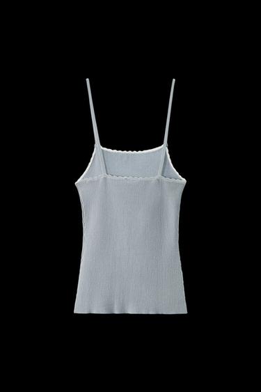 TOP TIRANTES PUNTO RIB - Azul vigoré de Zara