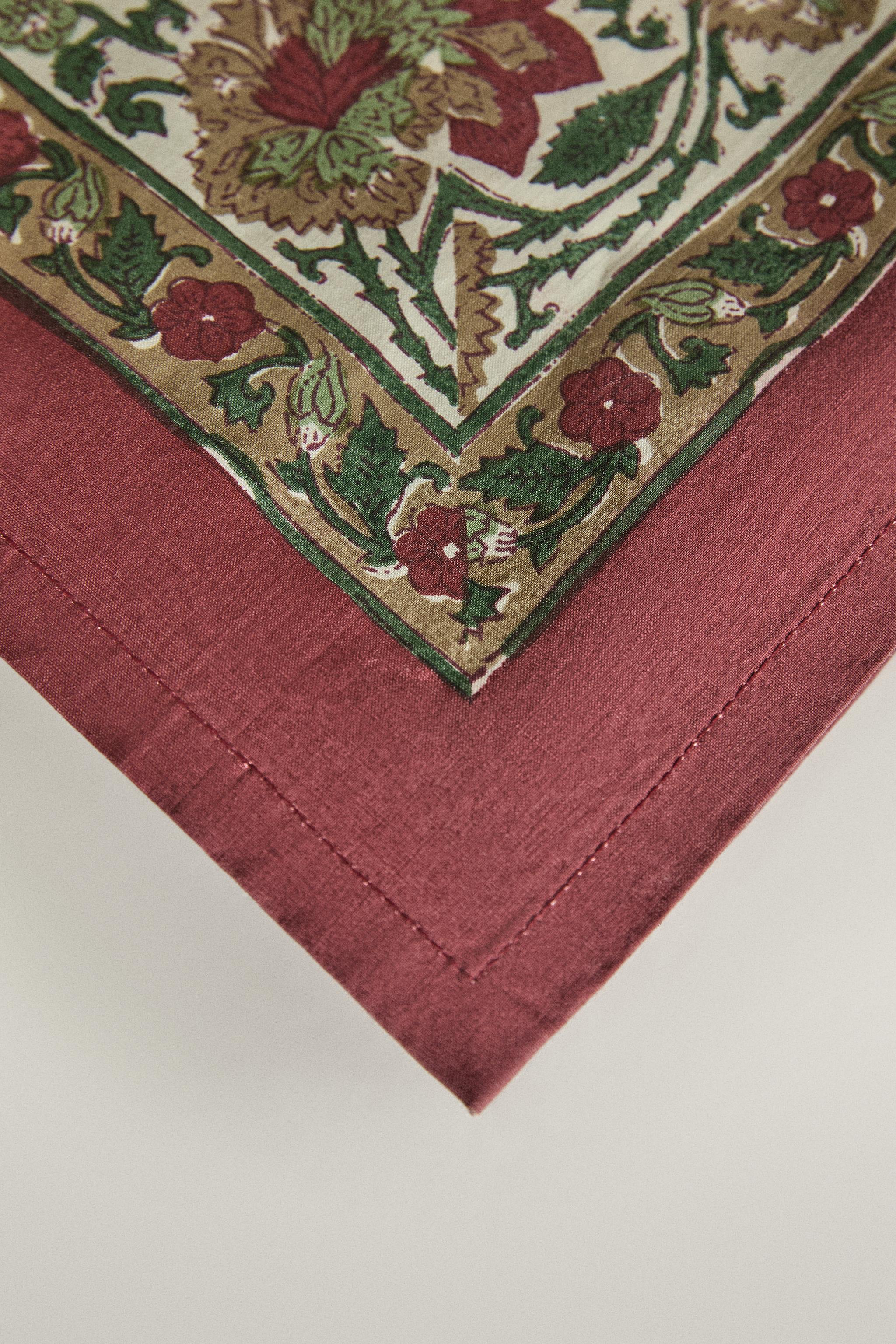 CHRISTMAS FLORAL COTTON TABLECLOTH