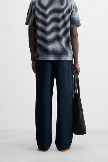 RELAXED FIT STRAIGHT-LEG TROUSERS - Navy blue by Zara - Image 2