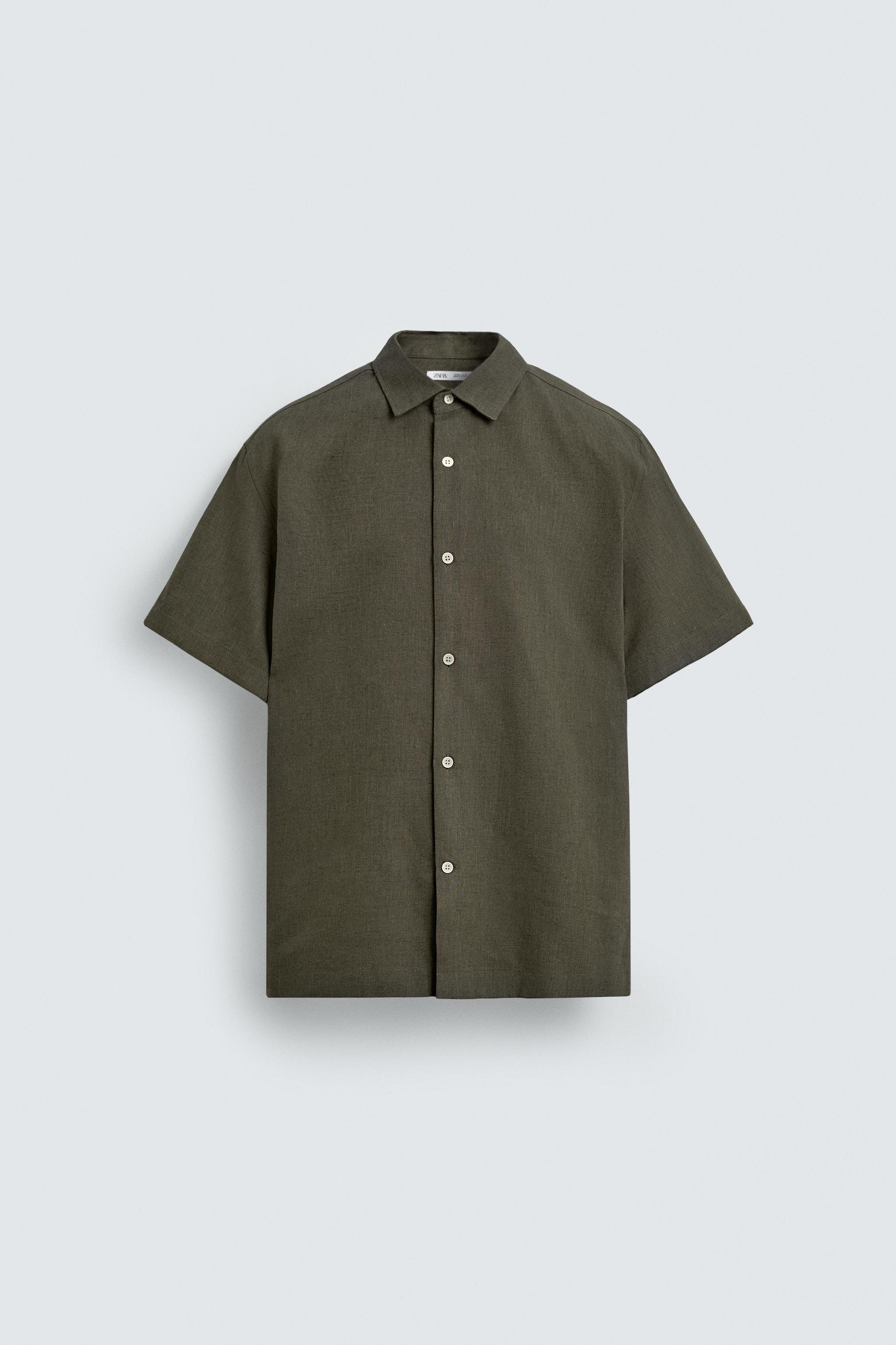 REGULAR FIT LINEN-COTTON SHIRT