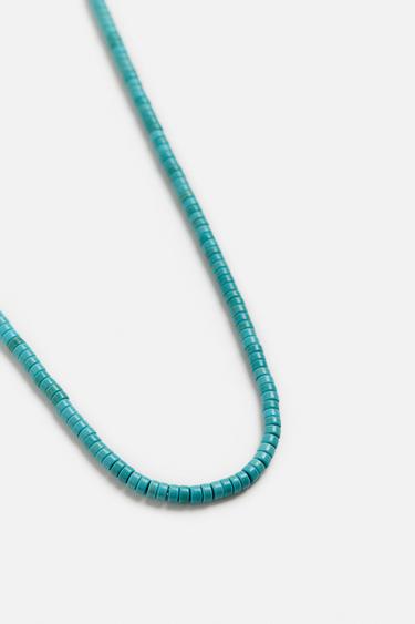 BEADED STONE NECKLACE - Turquoise by Zara - Image 3