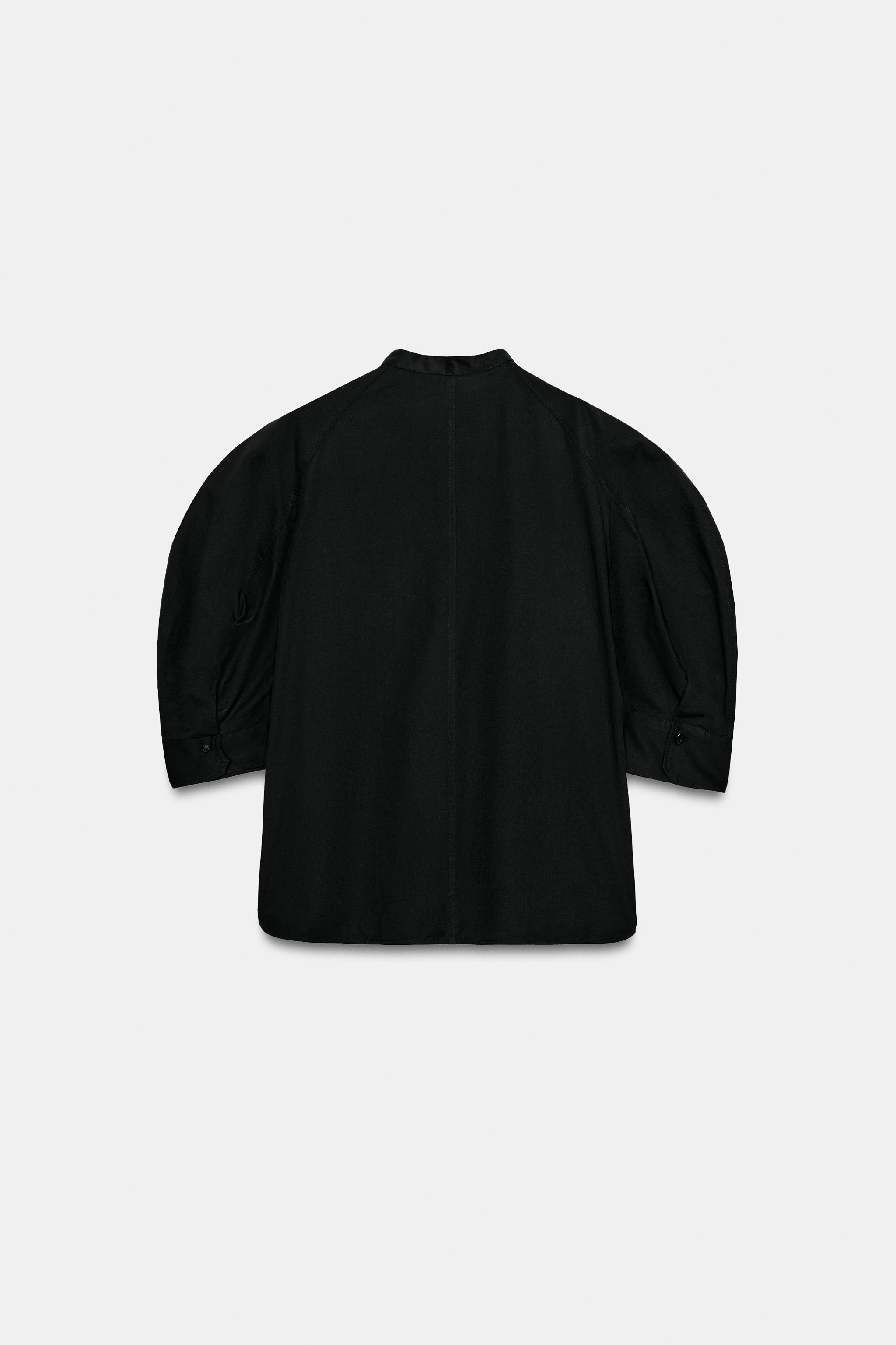 ZW COLLECTION パフスリーブシャツ - ブラック | ZARA Japan / 日本