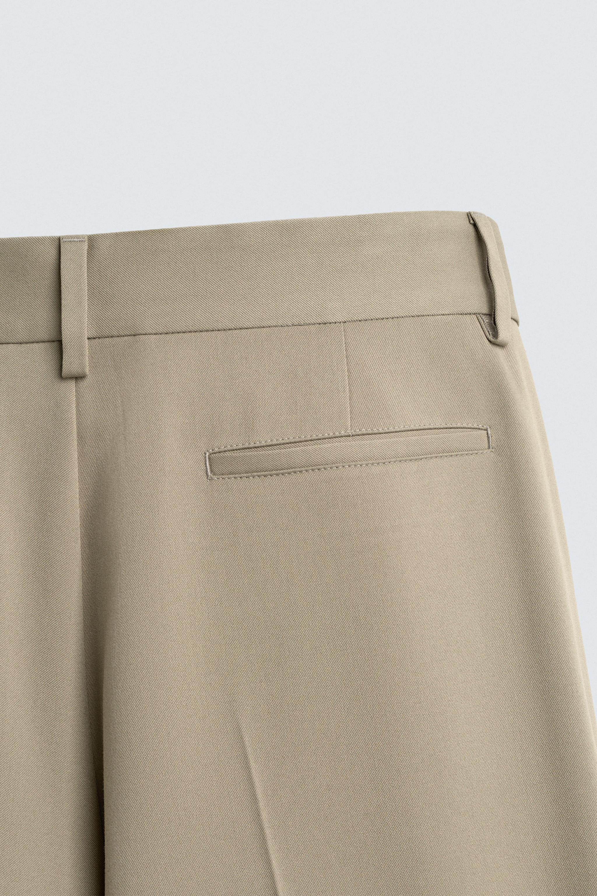 PANTALON COUPE LARGE À PLIS