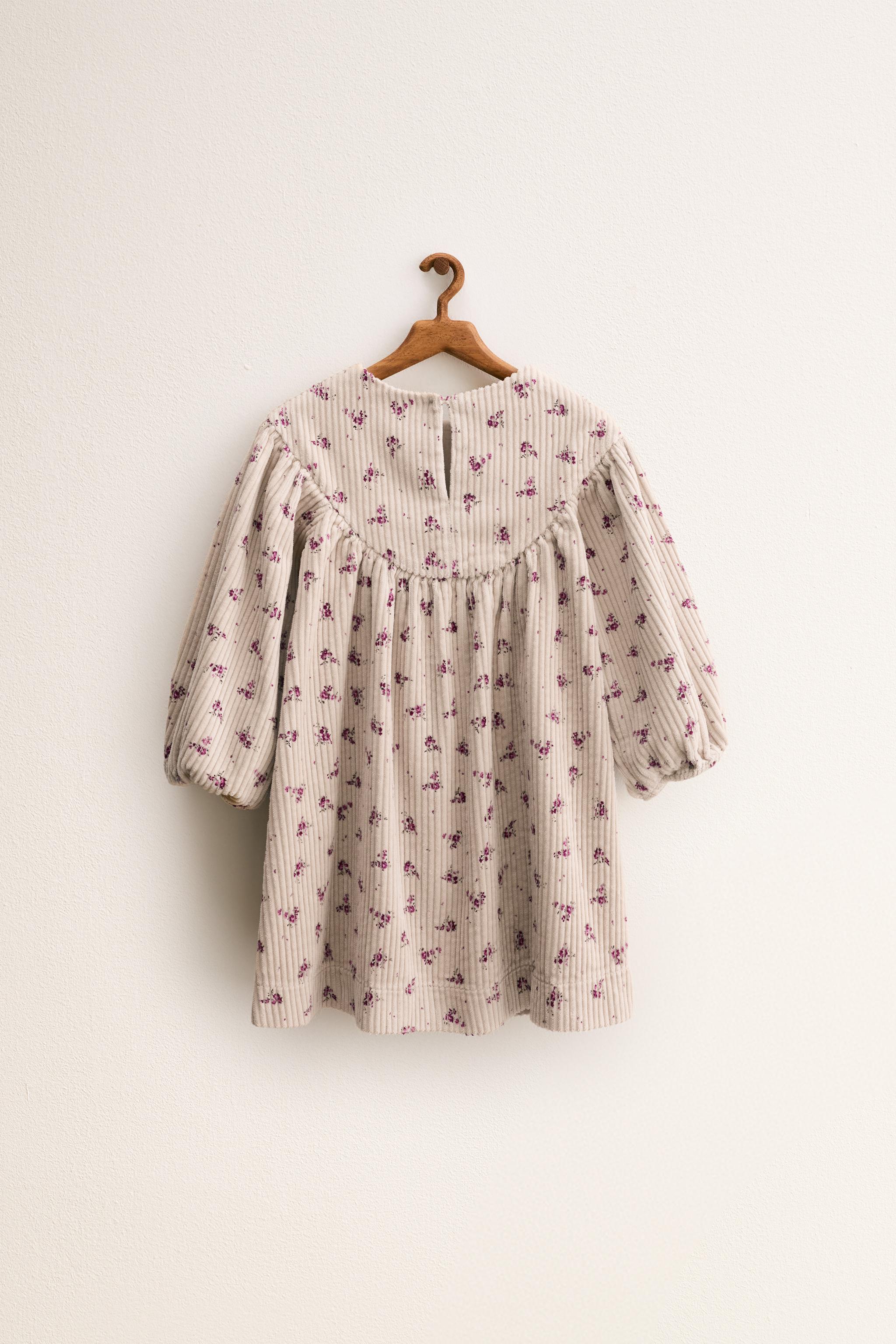 ZARA TIMELESS - ROBE EN VELOURS CÔTELÉ À FLEURS