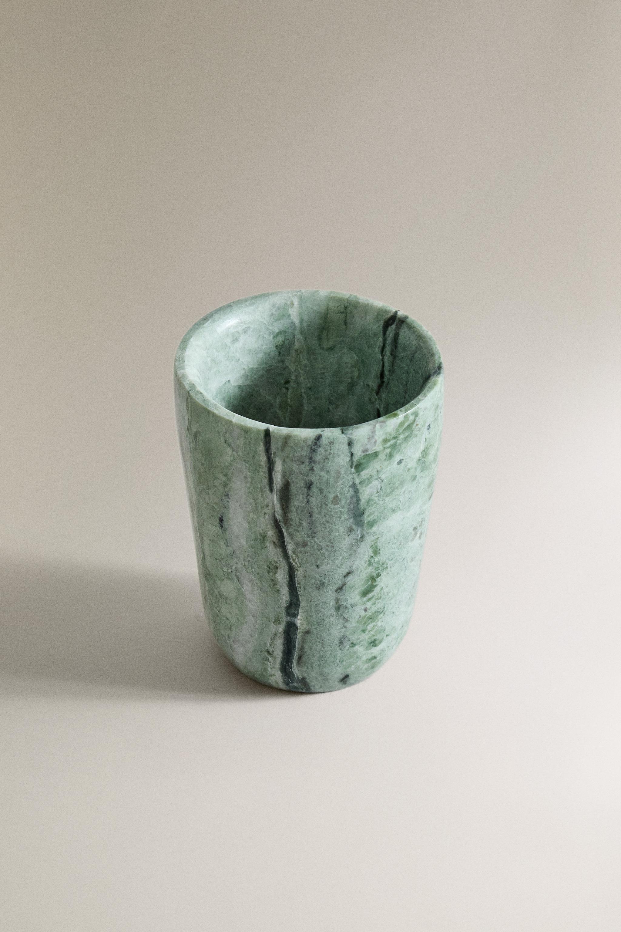 GREEN MARBLE TOOTHBRUSH HOLDER
