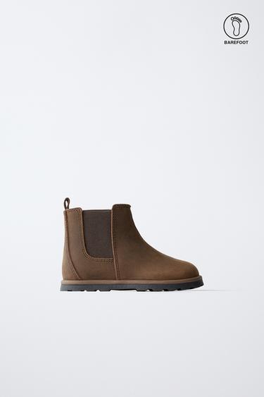 BAREFOOT LEATHER BOOTS - Brown by Zara