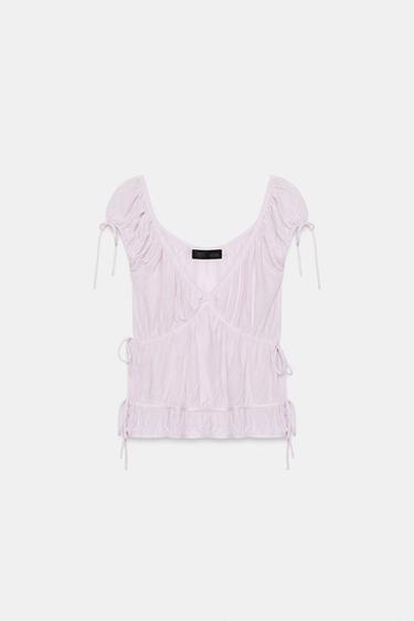 TOP ROMANTIQUE À NŒUDS - Lilas de Zara - Image 5