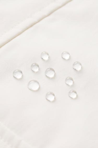 Zara 撞色細節防水派克外套 - 白色