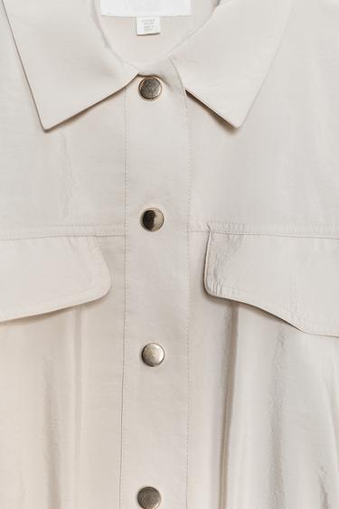 CAMISA SAFARI MANGA CORTA - Crema de Zara