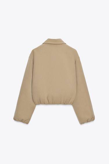 VESTE BOMBER EFFET BALLON - Marron clair de Zara - Image 6