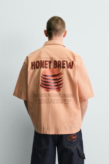 CHECK SHIRT WITH CONTRAST EMBROIDERY - white-orange by Zara - Image 2