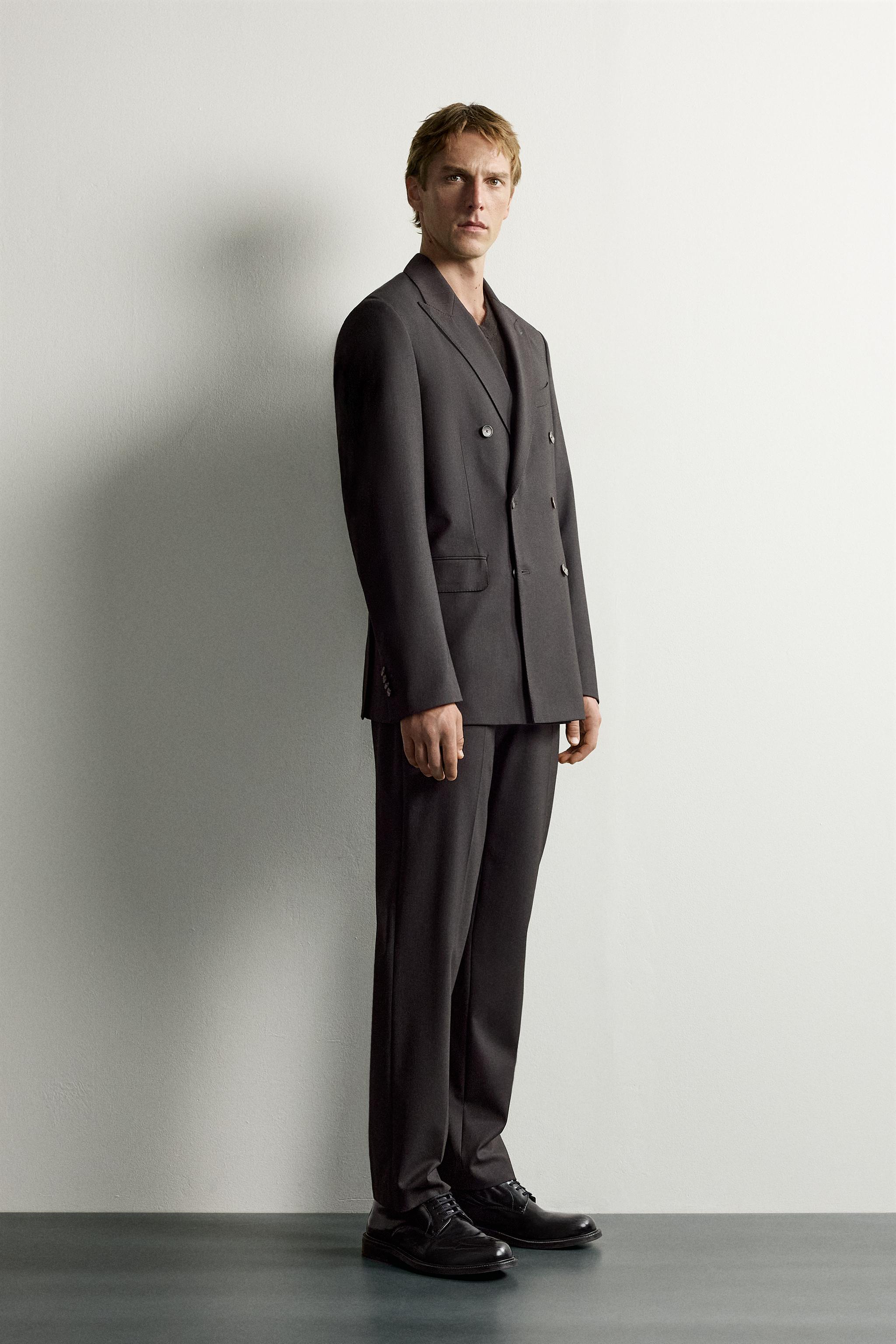 VESTE DE COSTUME CROISÉE RAYURES