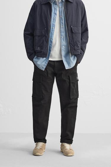 RELAXED FIT CARGO TROUSERS - Black by Zara