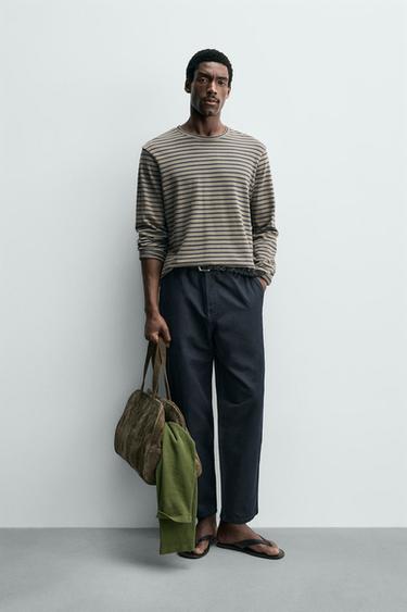 PANTALLONA TË LËSHME STRAIGHT FIT - Blu marinari nga Zara