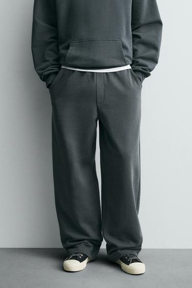 PANTALÓN JOGGER RELAXED FIT BÁSICO - Antracita oscuro de Zara