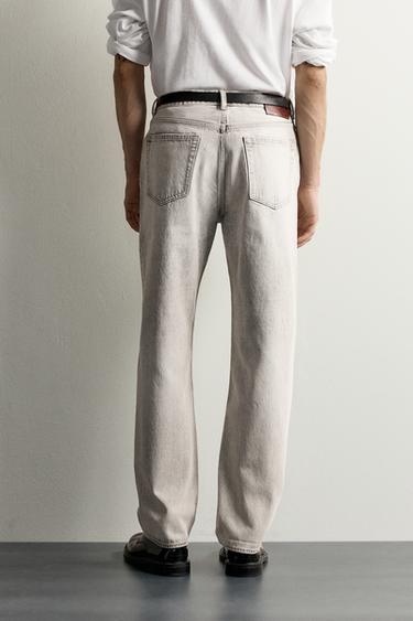 JEAN STRAIGHT FIT ACID WASH - Gris moyen de Zara - Image 2