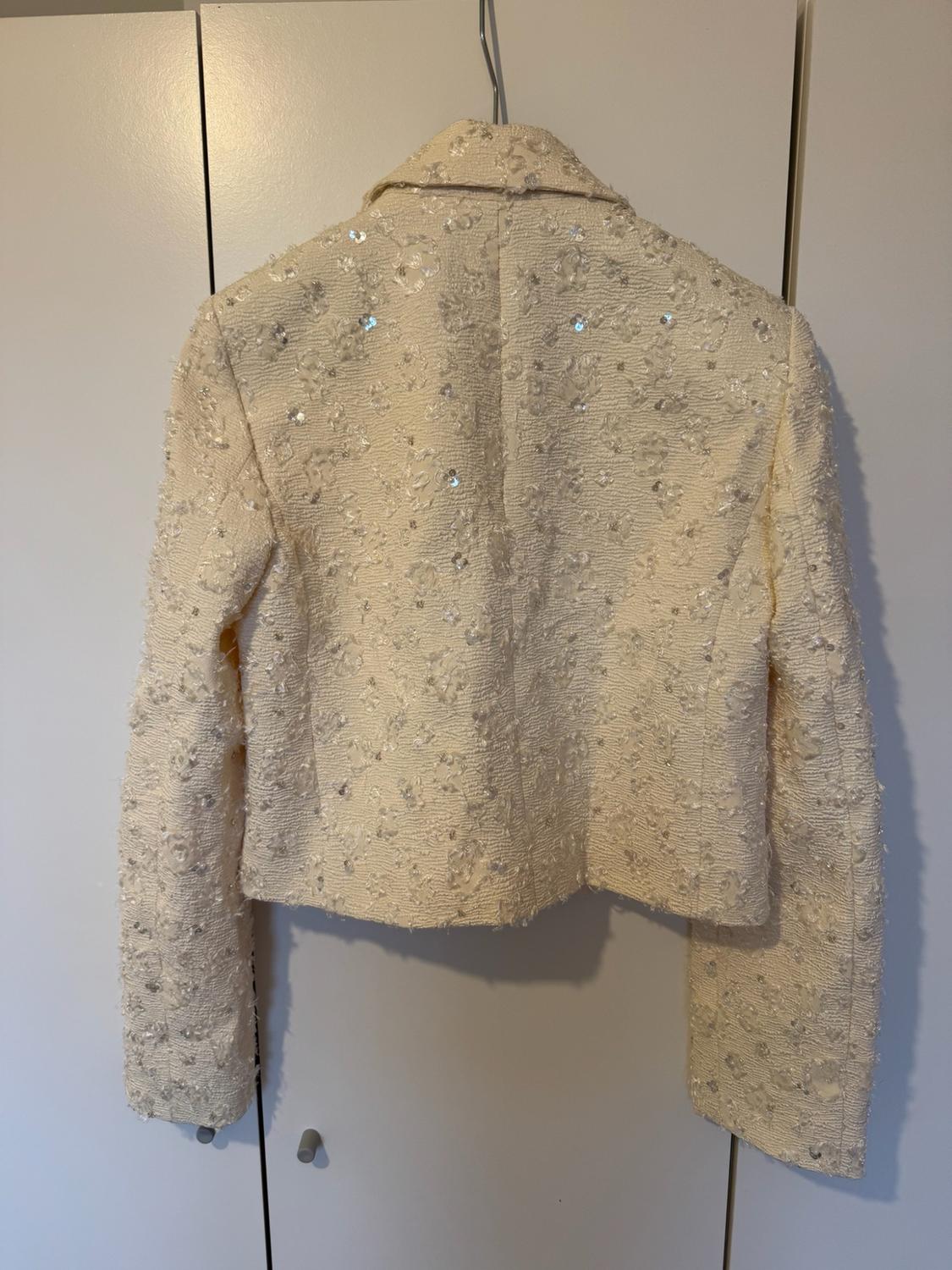 CROPPED FRINGED BEADED BLAZER - Image 3