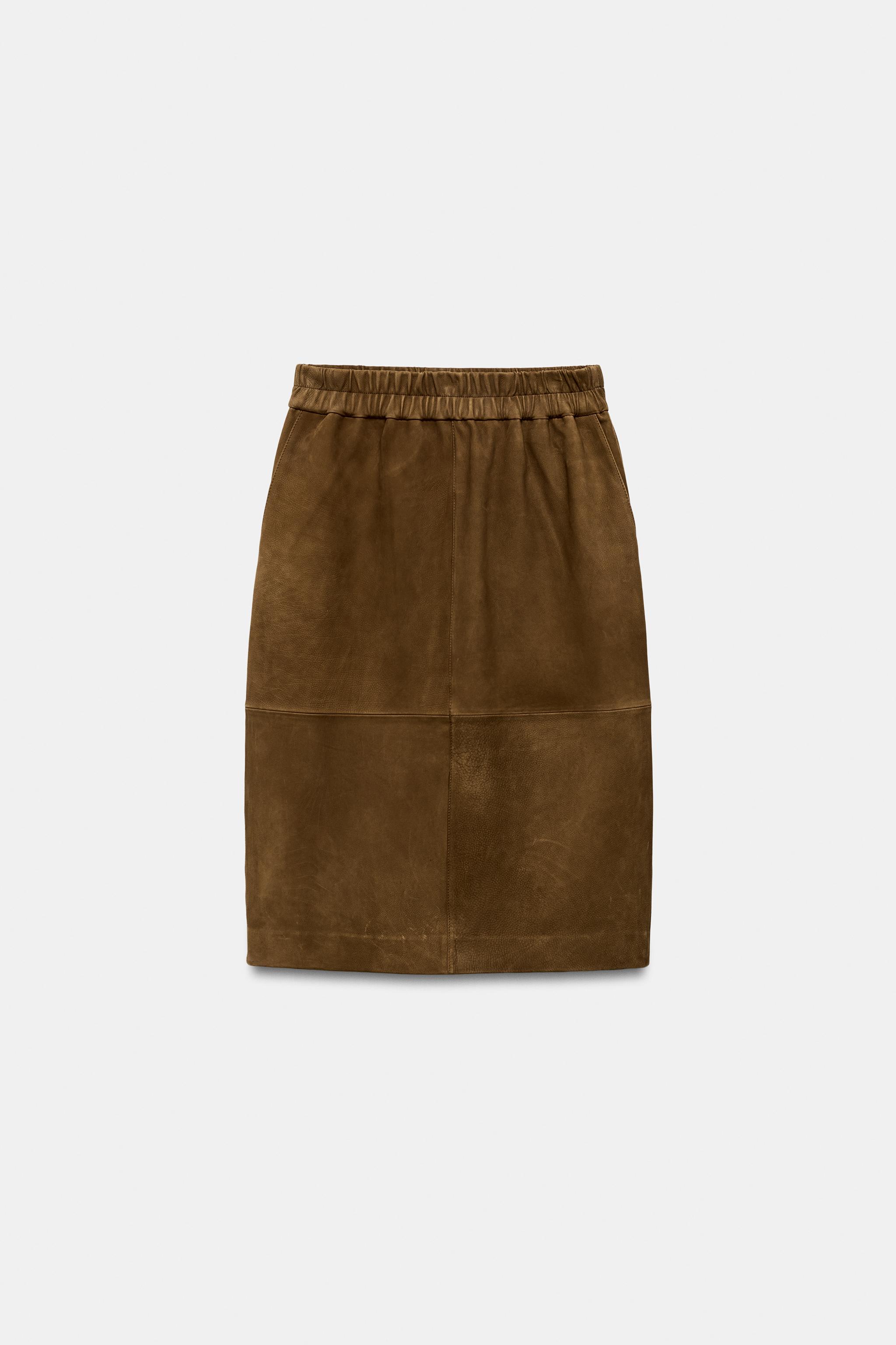 JUPE EN CUIR DAIM ZW COLLECTION ÉDITION LIMITÉE