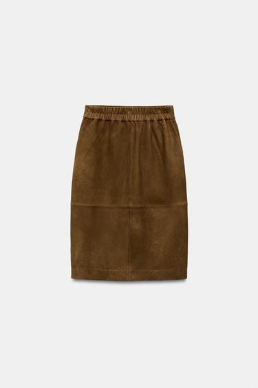 ZW COLLECTION LIMITED EDITION SUEDE LEATHER SKIRT - Toffee by Zara - Image 7